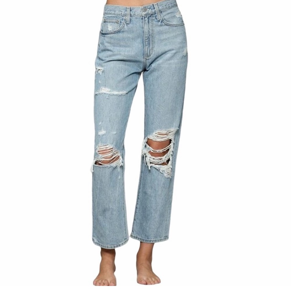 Blank Paige Jeans | Boutique Straight Leg Jeans | Distressed Mom Jeans